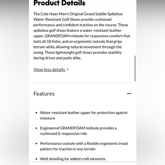 Cole Haan Men's OG Saddle Golf Shoes Size 11 - Picture 5 of 7